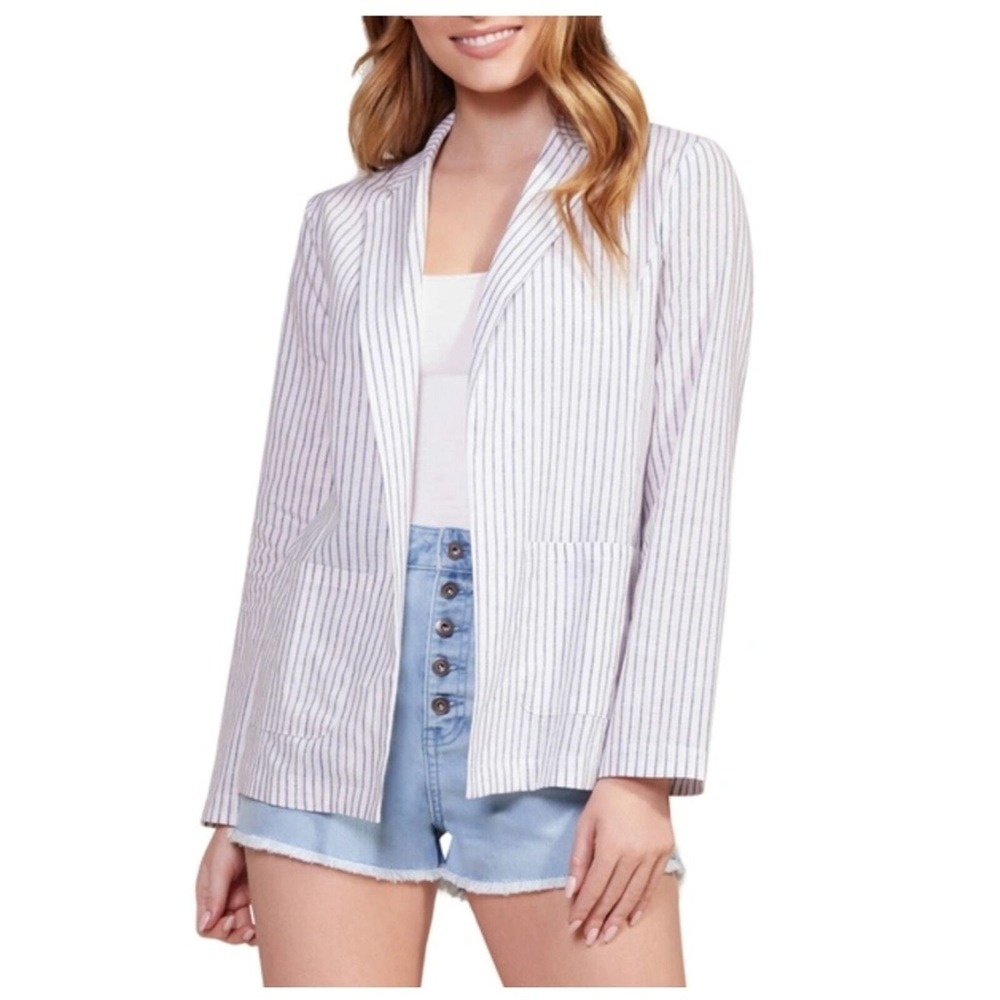 Jack by BB Dakota Blazer Women's M White Navy Striped‎ NWT Professional Casual